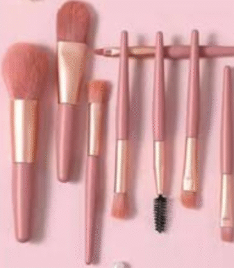 Kit Pincéis de Maquiagem Mini com Estojo (8 Peças)